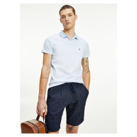 Tommy Hilfiger pánské bledě modré polo Linen Jersey