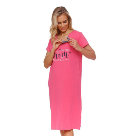 Bavlněná mateřská košilka Peony růžová dn-nightwear