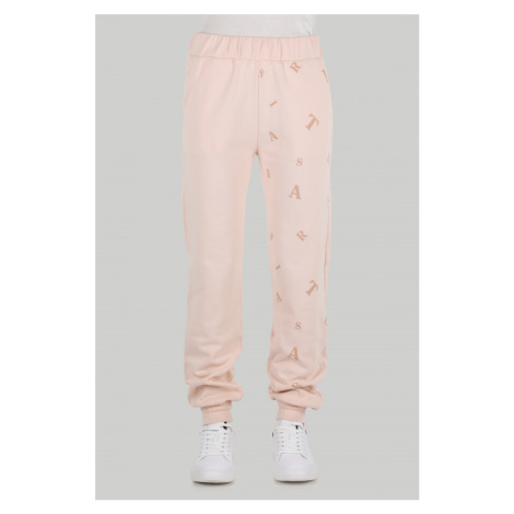Tepláky trussardi trousers jogging cotton fleece růžová