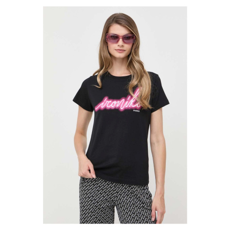 Bavlněné tričko Pinko černá barva, 100355.A1AY