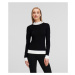 Svetr karl lagerfeld logo turtle neck black/white