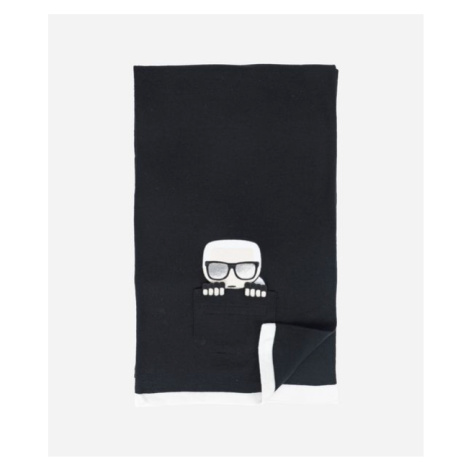 Šála karl lagerfeld k/ikonik pocket knit scarf černá