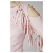 Světle růžové semišové šaty ASU0021