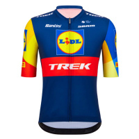 SANTINI Cyklistický dres s krátkým rukávem - LIDL TREK 2024 - modrá