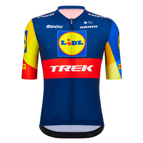 SANTINI Cyklistický dres s krátkým rukávem - LIDL TREK 2024 - modrá
