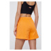 Bavlněné šortky P.E Nation dámské, oranžová barva, hladké, high waist