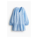 H & M - Tunikové šaty's madeirou - modrá