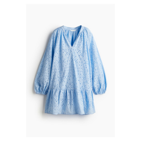H & M - Tunikové šaty's madeirou - modrá H&M