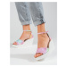 Exkluzívní vícebarevné dámské sandály na klínku