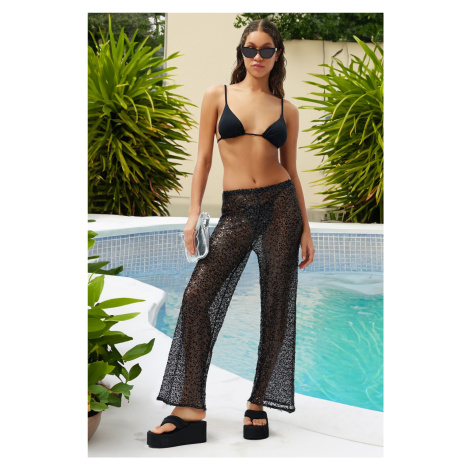 Trendyol Black Knitted Sequined Trousers