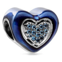 PANDORA Otočné modré srdce 792750C01 (Ag 925/1000, 2,88 g)