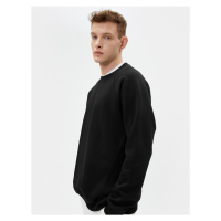 Koton Crew Neck Sweatshirt Stitch Detail Relaxed Fit