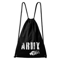 DOBRÝ TRIKO Bavlněný batoh s potiskem Army style Barva: Černá