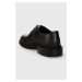 Kožené polobotky Calvin Klein POSTMAN DERBY pánské, černá barva, HM0HM01356