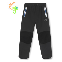 Chlapecké softshellové kalhoty, zateplené - KUGO H5517, tmavě šedá/modré zipy Barva: Šedá