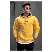Madmext Yellow Printed Hooded Sweatshirt 4722