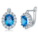 Sisi Jewelry Náušnice Swarovski Elements Fiona Topaz E1321-KSE0063 (7) Modrá