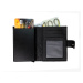 HL Kožená unisex malá peněženka na karty s RFID ochranou a vysouvacím patentem na karty - černá