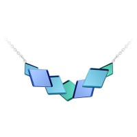 Preciosa Netradiční ocelový náhrdelník Fragmentum s modrým kříšťálem 7374 67