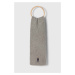 Vlněná šála Polo Ralph Lauren šedá barva, s aplikací
