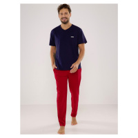 Pyjamas De Lafense 624 Kevin kr/r S-2XL men's navy-burgundy 203