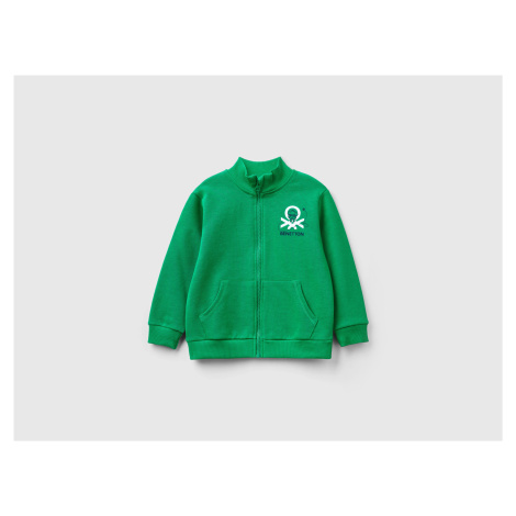 Benetton, Sweatshirt In Organic Cotton With Zip United Colors of Benetton