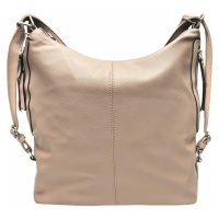 Velký světle hnědý kabelko-batoh s bočními kapsami