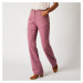 Blancheporte Bootcut kalhoty z pružného tvilu purpurová