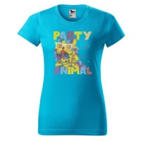 DOBRÝ TRIKO Dámské tričko s potiskem Party animal Barva: Tyrkysová