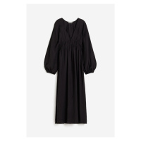 H & M - Oversized šaty's vázačkami - černá