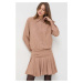Šaty s příměsí hedvábí Pinko béžová barva, mini, oversize, 102306.A193