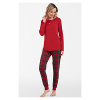 Dámské pyžamo Italian Fashion Tess - dlouhé bavlněné Červená