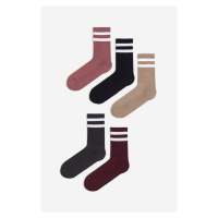 H & M - Balení: 5 párů ponožek - růžová