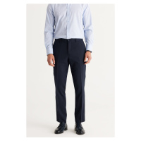 ALTINYILDIZ CLASSICS Men's Navy Blue Comfort Fit Elasticated Waist, Patterned Flexible Trousers.