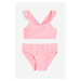 H & M - Flounce-trimmed bikini - růžová