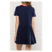 Tommy Hilfiger Tommy Jeans dámské tmavě modré šaty CONTRAST BINDING TEE DRESS