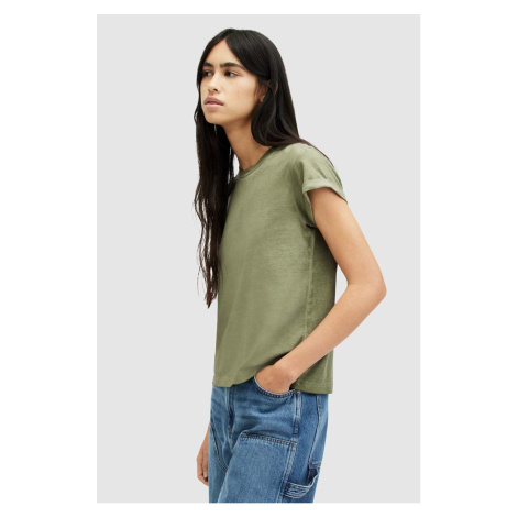 Bavlněné tričko AllSaints ANNA zelená barva