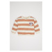 DEFACTO Baby Girl Disney Mickey & Minnie Crew Neck Striped Sweatshirt