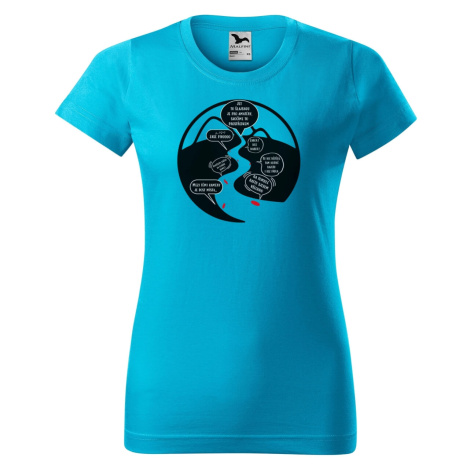 DOBRÝ TRIKO Vtipné dámské vodácké tričko NA ŘECE Barva: Tyrkysová