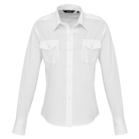 Premier Workwear Dámská pilotní košile s dlouhým rukávem PR310 White