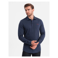 Ombre Men's REGULAR cotton single jersey knit shirt - navy blue