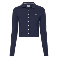 Tommy Jeans Polo shirt - TJW BUTTON THROUGH POLO LS blue