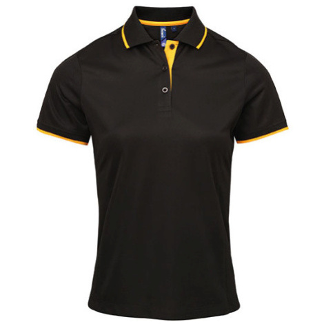 Premier Workwear Dámské funkční polo triko PR619 Black Stripe