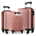 Růžový cestovní kvalitní set kufrů 3v1 Bartie Lulu Bags