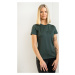 Tričko s krátkým rukávem Ida Fager, dark green