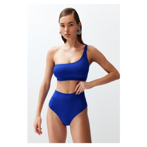 Trendyol Saxe Blue One-Shoulder High Waist Regular Bikini Set