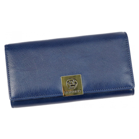 Dámská velká trendy kožená peněženka Dalia, modrá GREGORIO