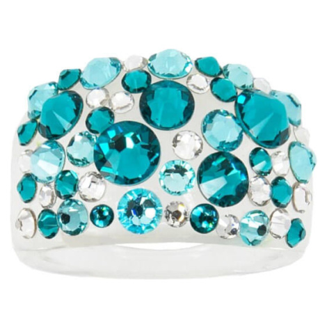 Levien Třpytivý prsten s krystaly Bubble Blue Zircon