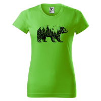 DOBRÝ TRIKO Dámské tričko s potiskem Medvěd Barva: Apple green