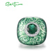 Zelený prsten se vzory ze stříbra FanTurra